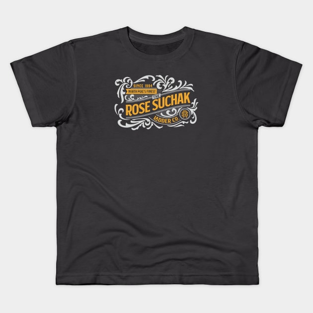 The Rose Suchak Ladder Co. (Silver and Gold on Asphalt) Kids T-Shirt by jepegdesign